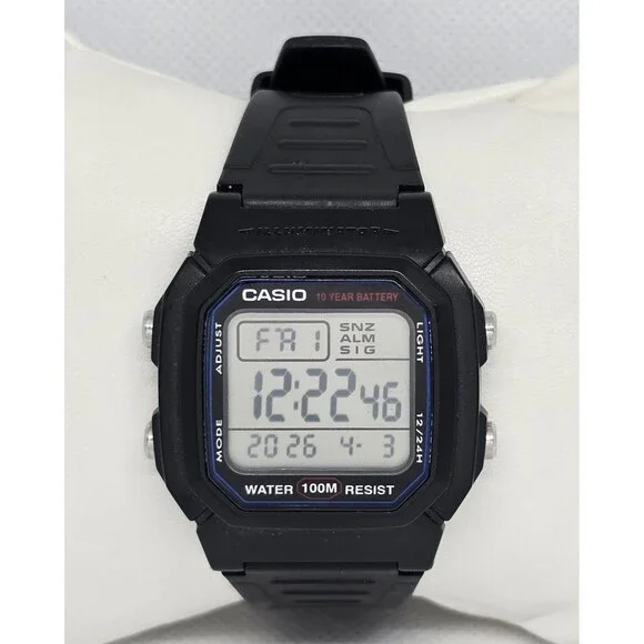 Men' Casio W800H 10 Year Battery Chronograph Resin Watch 100 Meter Alarm Date 14 - Picture 4 of 9